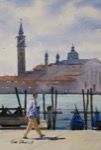 cityscape, venice, canal, italy, europe, lagoon, gondola, oberst, watercolor, painting